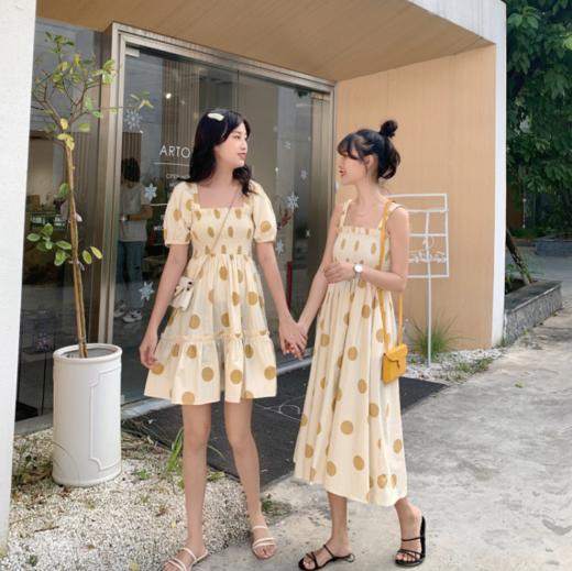 法式初恋超仙女森系波点闺蜜装连衣裙女夏显瘦木耳边长裙 商品图2
