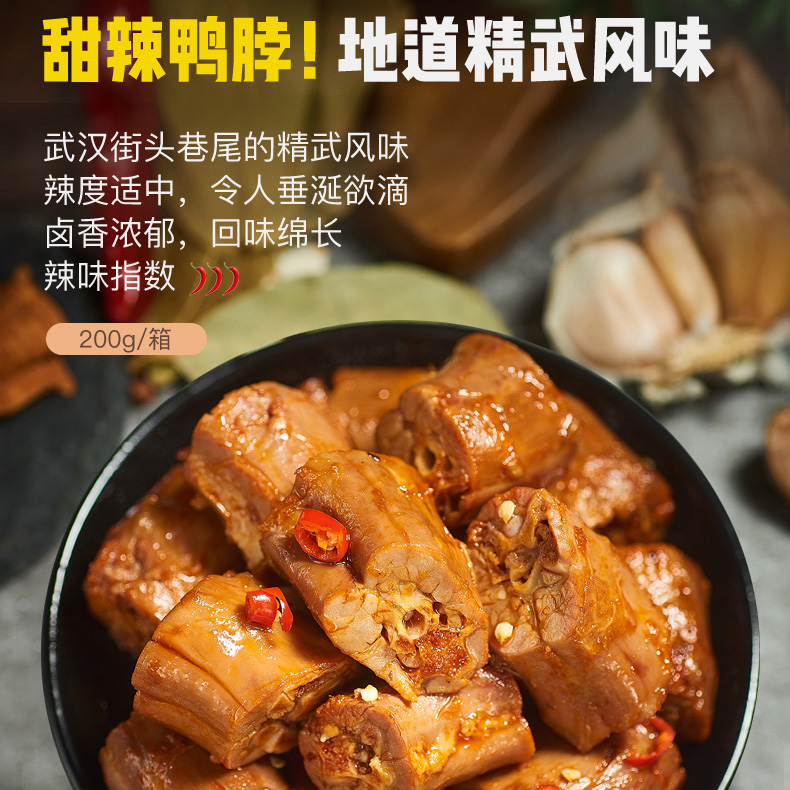 武汉精武鸭脖 鸭锁骨组合【鸭脖200g 鸭锁骨400g/箱】