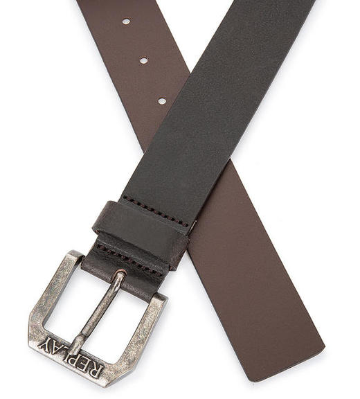 Rep1ay 意大利潮牌 复古金属字母浮雕 皮腰腰带 有大码 PJ179 商品图2