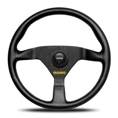 MOMO VELOCE RACING方向盘 V1 & V2 | 350mm / 320mm | 黑色真皮，黄色缝线 商品图0