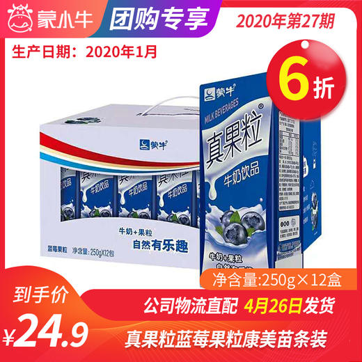 A53真果粒蓝莓果粒康美苗条装250g×12盒 商品图0