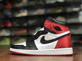 AJ1 Air Jordan 1 Satin 'Black Toe'纯原版本 丝绸黑脚趾