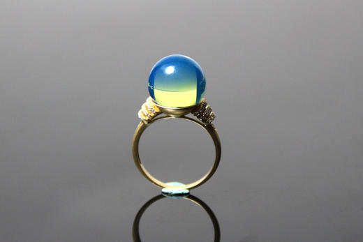 灵凤·梦 墨西哥蓝珀18K黄金镶钻戒指  凤凰系列 商品图8