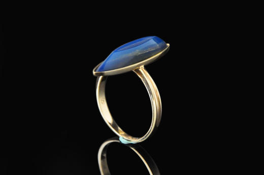 一叶舟·多米尼加蓝珀18K玫瑰金戒指 商品图2