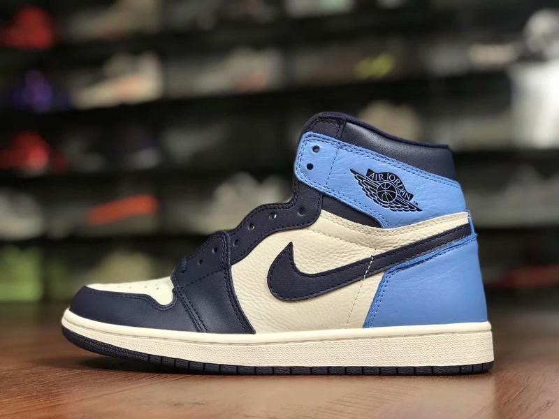 ir Jordan 1 AJ1 Obsidian 推荐纯原版 黑曜石 白蓝黑北卡脚趾