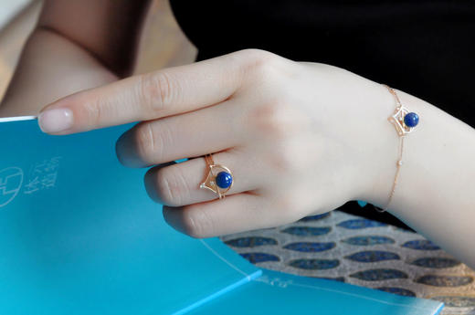 念·多米尼加蓝珀18K玫瑰金镶钻套系 闽南古建筑系列 商品图11