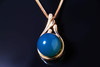 连理枝·墨西哥蓝珀18K玫瑰金镶钻吊坠 商品缩略图0