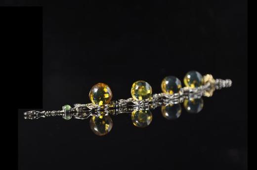 虫珀 灵 墨西哥蓝珀18K白金手链 收藏级 商品图1