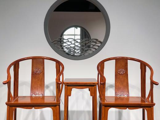 红桥红 家具严选  缅甸花梨(大果紫檀）  【螭龙圈椅三件套】 商品图1