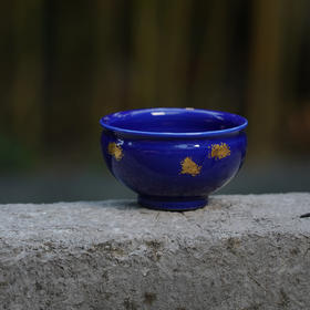龙德堂陶艺 范泽锋烧 星月 天目盏《蓝宝王子》紫砂胎 库存请咨询