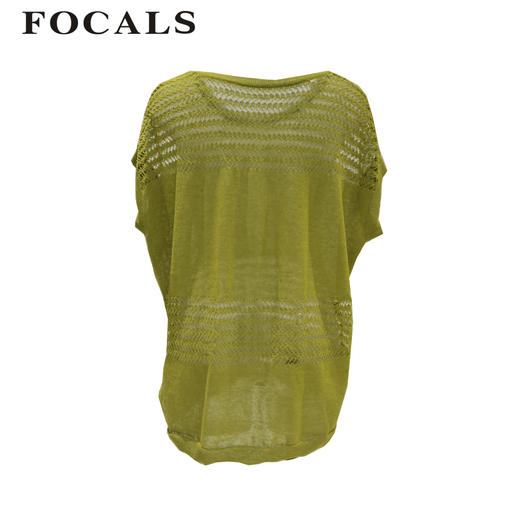 FOCALS福柯斯女装夏季新款半袖镂空针织衫YQBT357 商品图2