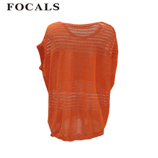 FOCALS福柯斯女装夏季新款半袖镂空针织衫YQBT357 商品图5
