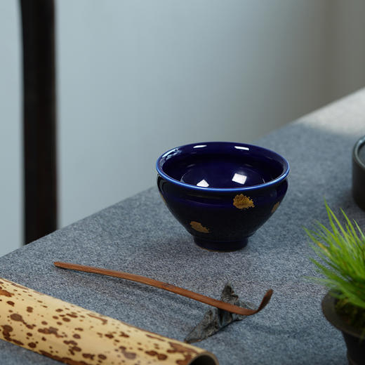 龙德堂陶艺 范泽锋烧 星月 天目盏《蓝宝国王》紫砂胎 库存请咨询 商品图0