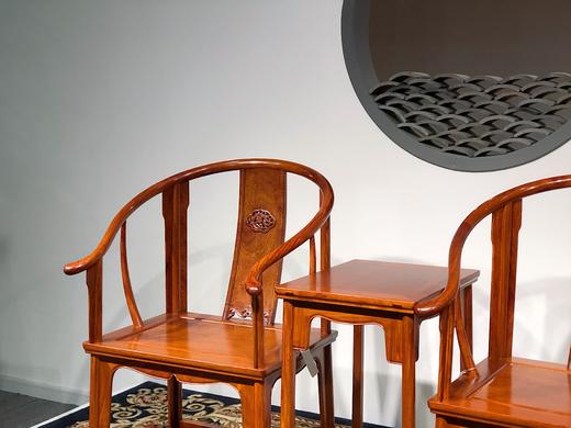 红桥红 家具严选  缅甸花梨(大果紫檀）  【螭龙圈椅三件套】 商品图2