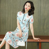 上海旗袍厂ASE-2257印花简约气质真丝连衣裙 商品缩略图3