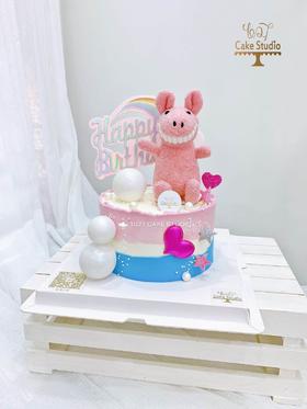 1027 CAKE  hello猪猪女孩 微笑猪 彩虹