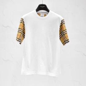 Burberry格纹白色T