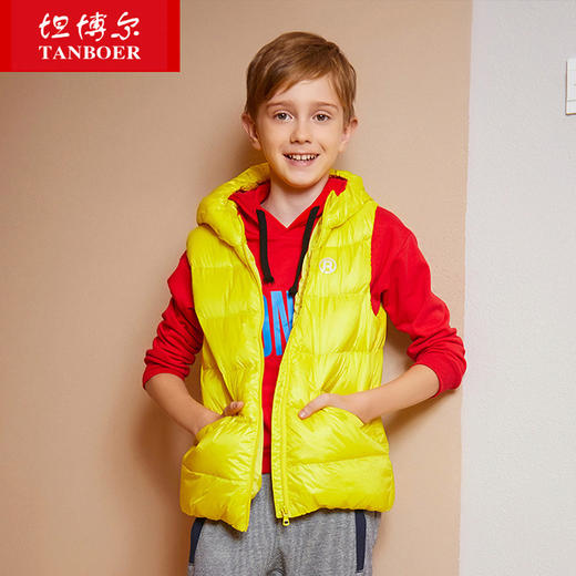 TC18102坦博尔羽绒服马夹男童中大童时尚保暖连帽羽绒外套马夹 商品图1