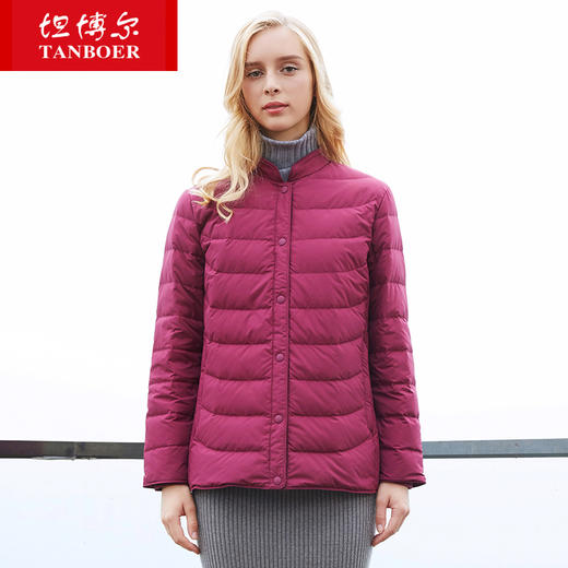 TB18022坦博尔2018新羽绒女中老年短款时尚简约加肥轻薄保暖內恤 商品图1
