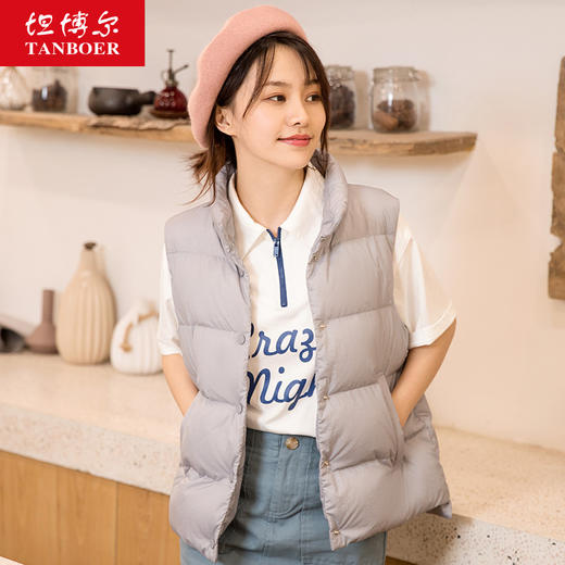 TD19006坦博尔羽绒马甲女短款2019新款韩版秋冬季网红背心马夹女士外套潮 商品图4