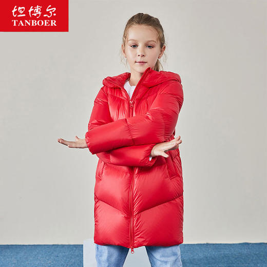 TC19218 坦博尔2019新品羽绒服童装女时尚连帽中长潮流保暖冬外套 商品图3