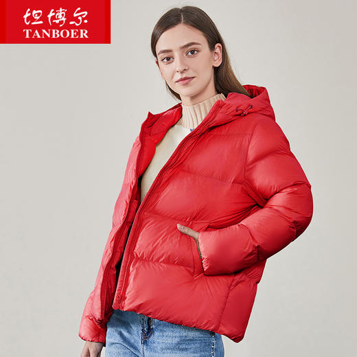 TD19352坦博尔2019新品羽绒服女款连帽短款面包 商品图0
