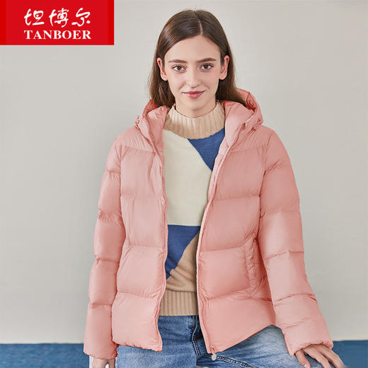 TD19352坦博尔2019新品羽绒服女款连帽短款面包 商品图1