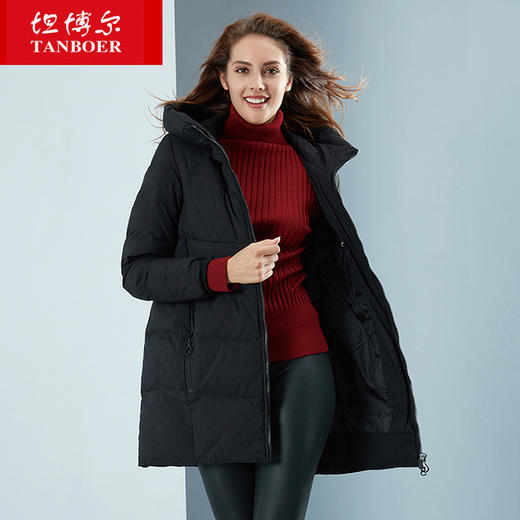 TB18528 坦博尔秋冬连帽中长面包 商品图0