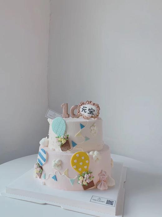 手工翻糖糖牌宝宝生日奶油蛋糕 商品图0