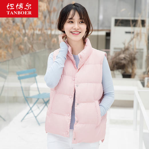 TD19006坦博尔羽绒马甲女短款2019新款韩版秋冬季网红背心马夹女士外套潮 商品图5