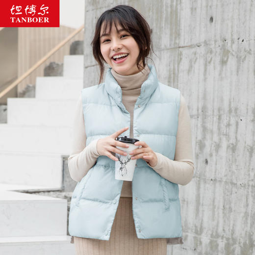TD19006坦博尔羽绒马甲女短款2019新款韩版秋冬季网红背心马夹女士外套潮 商品图1
