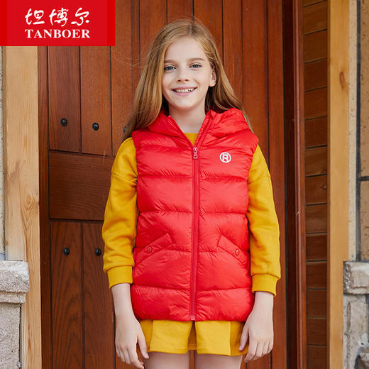 TC18102坦博尔羽绒服马夹男童中大童时尚保暖连帽羽绒外套马夹 商品图4
