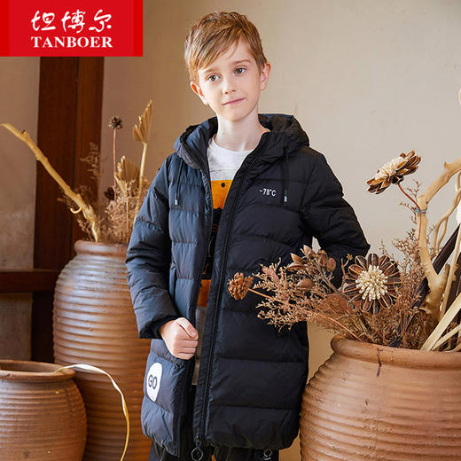 TC18610 坦博尔羽绒服女童装新款口袋连帽中长款羽绒服大童外套 商品图0