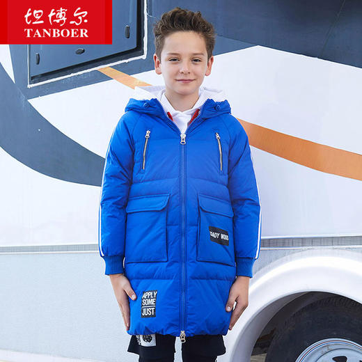 TC18605 坦博尔羽绒服女童装新款口袋连帽中长款羽绒服大童外套 商品图2