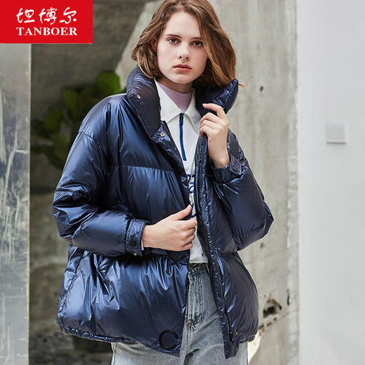 TB19566坦博尔2019秋冬新品短款立领休闲羽绒服 商品图1