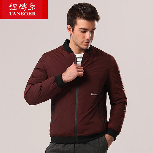 TA17337 坦博尔秋冬新款男士羽绒服短款棒球服立领休闲时尚外套 商品图0