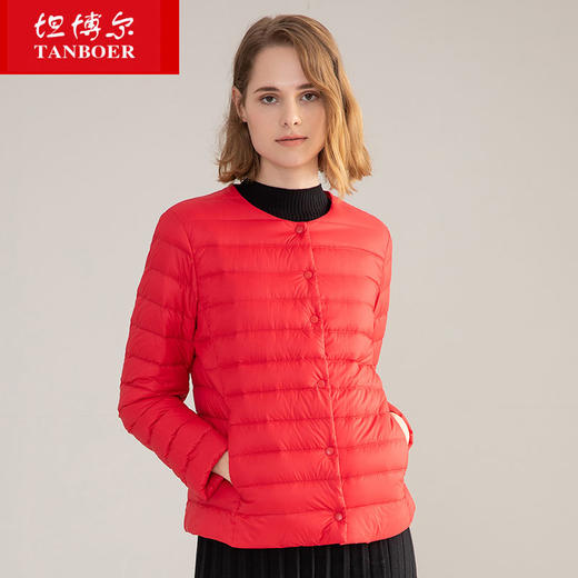 TB19028坦博尔2019新款秋冬羽绒服短款女内搭羽绒內恤保暖外套 商品图0