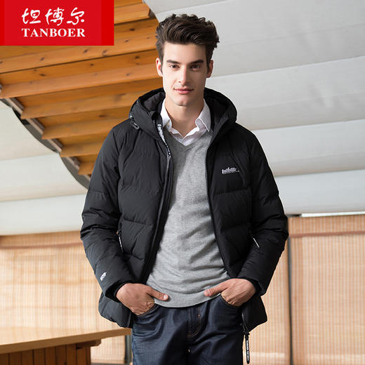 TA18333 坦博尔羽绒服男短款2018秋冬新品连帽时尚运动休闲潮外套 商品图2
