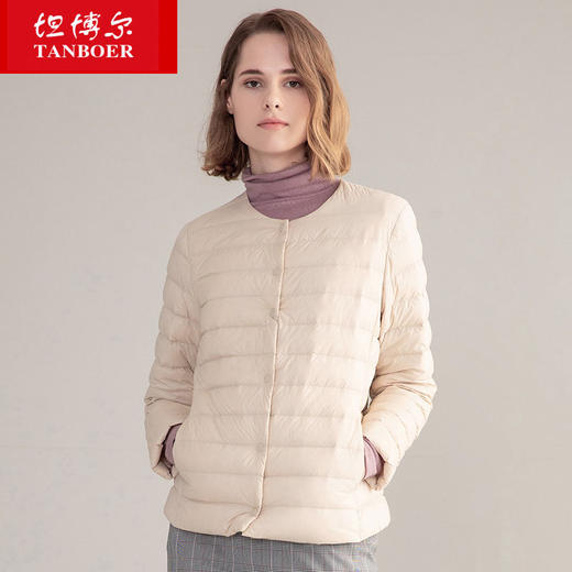 TB19028坦博尔2019新款秋冬羽绒服短款女内搭羽绒內恤保暖外套 商品图4