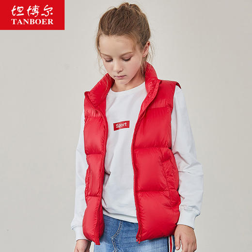 TC19216 坦博尔2019新品男女童羽绒服马甲时尚立领保暖秋冬外套 商品图0