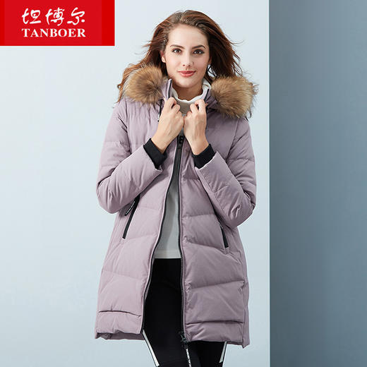 TB18658 坦博尔羽绒服女中老年大码宽松休闲妈妈款2018新款外套 商品图2