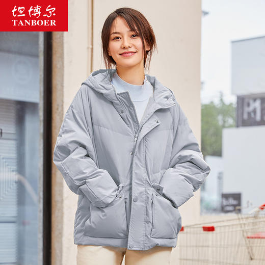 TD19116  坦博尔羽绒服短款女2019新款爆款时尚韩版宽松连帽小个子外套学生 商品图0