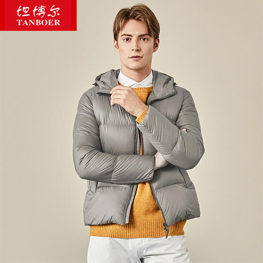 TF19357 坦博尔2019新品羽绒服男款连帽短款面包 商品图2