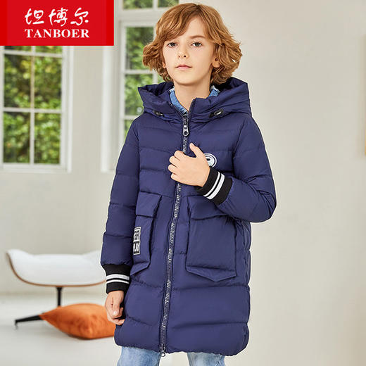 TC19668 坦博尔2019秋冬新品童装休闲中长连帽羽绒服 商品图3