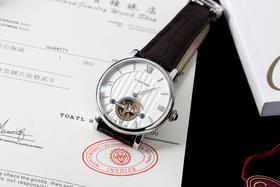 卡地亚-Cartier优雅男士腕表 全自动机械机芯，316精钢表壳，矿物质水晶镜面 进口小牛皮皮带