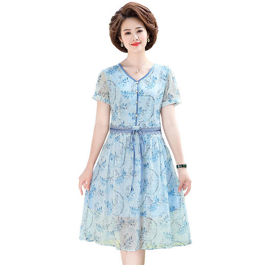 XQ-CB12023夏季新款妈妈装连衣裙 商品图3