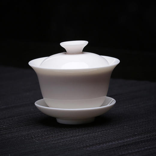【盖碗/茶壶】定制玉瓷3寸盖碗甜白瓷三才盖碗 商品图4