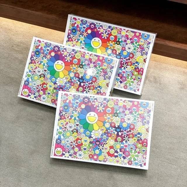 村上隆新太阳花限定拼图,周年纪念版纸质1000片七彩太阳花拼图拼版!