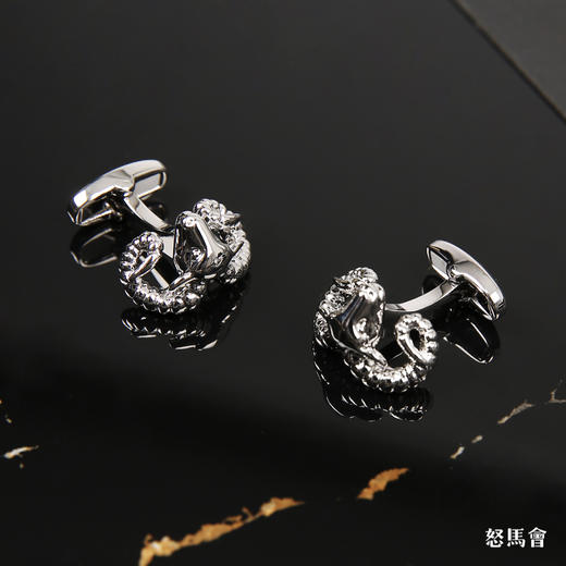 镀白金盘羊袖扣 商品图0