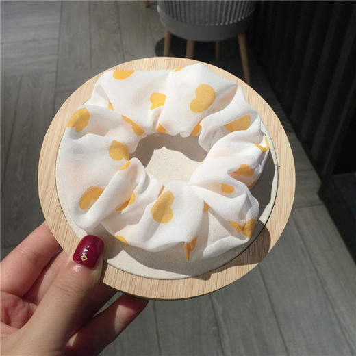 【网红ins雪纺布艺大肠圈】女韩版可爱爱心扎发发圈时尚饰品森女系 商品图7